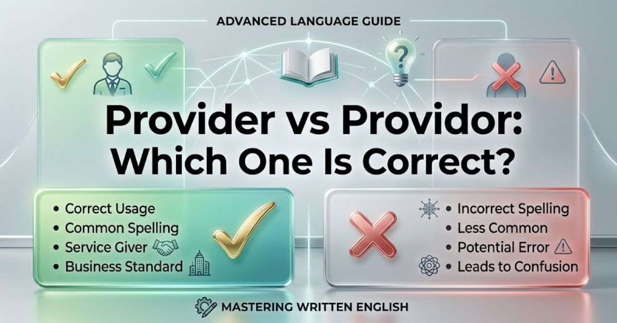 Provider vs Providor Which One Is Correct