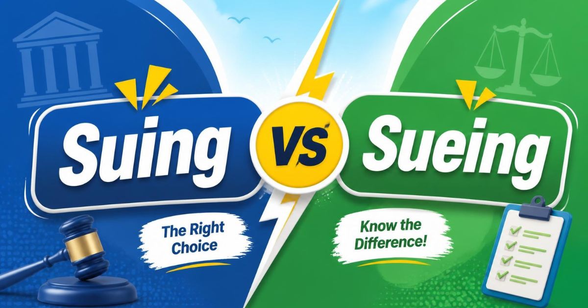 Suing vs Sueing